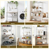 Artiss 4-Tier Metal Kitchen Rack Shelf Silver Storage Shelves Organizer Microwave Stand 90cmx151cm - Extra Image
