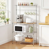 Artiss 4-Tier Metal Kitchen Rack Shelf Silver Storage Shelves Organizer Microwave Stand 90cmx151cm - Extra Image