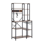 Artiss Kitchen Rack with Power Outlets Hooks 96CMX170CM Microwave Storage Shelf