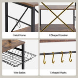 Artiss Kitchen Rack with Power Outlets Hooks 96CMX170CM Microwave Storage Shelf - Low Angle