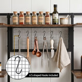 Artiss Kitchen Rack with 6 Hooks Microwave Storage Shelf 120cm x 170cm - Low Angle