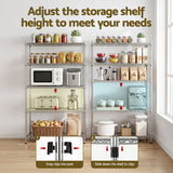 Artiss 5-Tier Kitchen Rack Shelf Shelving 120x45x179CM Adjustable Metal Storage Shelves - Rear View