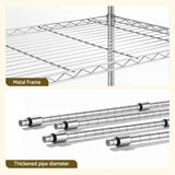Artiss 5-Tier Kitchen Rack Shelf Shelving 120x45x179CM Adjustable Metal Storage Shelves - Low Angle