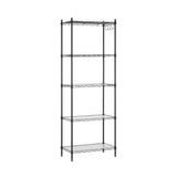 Artiss 5-Tier Kitchen Rack Shelf Shelving Unit 55x30x150CM Adjustable Metal Storage Shelves Black - Front View