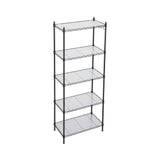 Artiss 5-Tier Kitchen Rack Shelf Shelving Unit 55x30x150CM Adjustable Metal Storage Shelves Black - 45-Degree Angle