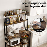 Artiss 5-Tier Kitchen Rack with Power Outlets 90CMX153CM Microwave Storage Shelf - Close-Up Angle
