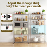 Artiss 5-Tier Kitchen Rack Shelf Shelving 90x35x182CM Adjustable Metal Storage Shelves - Rear View