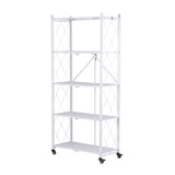 Artiss 5-Tier Foldable Kitchen Bakers Rack 71x160cm Microwave Stand White - Extra Image