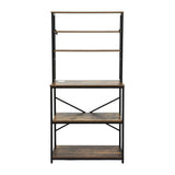 Artiss 6-Tier Kitchen Rack with 6 Hooks Microwave Storage Shelf 80cm x 167cm - Top-Down View