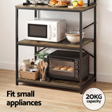 Artiss 6-Tier Kitchen Rack with 6 Hooks Microwave Storage Shelf 80cm x 167cm - Rear View