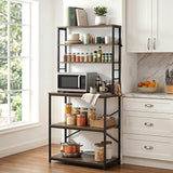 Artiss 6-Tier Kitchen Rack with 6 Hooks Microwave Storage Shelf 80cm x 167cm - Extra Image
