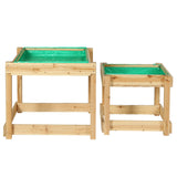 Keezi Kids Outdoor Play Set: Wooden Sandpit and Water Table Combo - 101cm - Side View