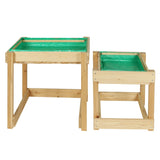 Keezi Kids Outdoor Play Set: Wooden Sandpit and Water Table Combo - 101cm - Top-Down View