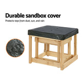 Keezi Kids Outdoor Play Set: Wooden Sandpit and Water Table Combo - 101cm - Close-Up Angle