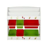 Keezi 3 Tiers Kids Bookshelf Storage Children Bookcase Toy Box Organiser Rack 6 Bins - 45-Degree Angle
