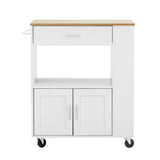 Oikiture Kitchen Island Trolley Rolling Serving Cart - Front View