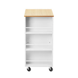 Oikiture Kitchen Island Trolley Rolling Serving Cart - Side View