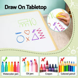Keezi Kids Table and 4 Chairs Set Height Adjustable Toddler Desk and Chair Set for Ages 3-8, Children Activity Table with Graffiti Desktop for - 45-Degree Angle