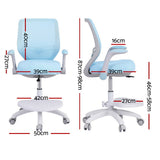 Keezi Kids Ergonomic Study Chair Adjustable w/ Wheels Footrest Blue - Front View