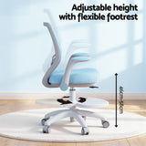 Keezi Kids Ergonomic Study Chair Adjustable w/ Wheels Footrest Blue - Top-Down View
