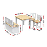 Keezi 2 in 1 Kids Table and Chair Set, Activity Table with Storage Bench and 2 Chairs for Reading, Drawing, Writing, Snack Time & Arts Crafts, 4 PCS
