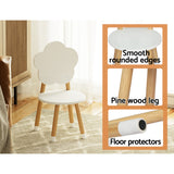 Keezi 5PCS Kids Table and Chairs Set Children Activity Study Play Desk White - Close-Up Angle