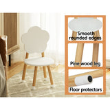 Keezi 5PCS Kids Table and Chairs Set Children Activity Study Play Desk White - Rear View