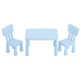 1 Keezi Kids Table and 2 Chairs Set Blue - Side View