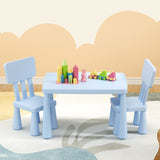 1 Keezi Kids Table and 2 Chairs Set Blue - Close-Up Angle