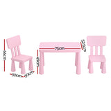 1 Keezi Kids Table and 2 Chairs Set Pink - Front View