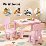 1 Keezi Kids Table and 2 Chairs Set Pink - Top-Down View