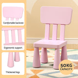1 Keezi Kids Table and 2 Chairs Set Pink - Rear View