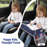 Keezi Kids Travel Tray Car Seat Lap Desk Portable Car Desk Organiser for Car & Airplane Blue - Top-Down View