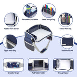 Keezi Kids Travel Tray Car Seat Lap Desk Portable Car Desk Organiser for Car & Airplane Blue - Close-Up Angle