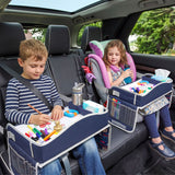 Keezi Kids Travel Tray Car Seat Lap Desk Portable Car Desk Organiser for Car & Airplane Blue - Extra Image