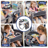 Keezi Kids Travel Tray Car Seat Lap Desk Portable Car Desk Organiser for Car & Airplane Grey - Rear View
