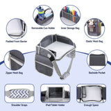 Keezi Kids Travel Tray Car Seat Lap Desk Portable Car Desk Organiser for Car & Airplane Grey - Close-Up Angle