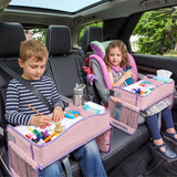 Keezi Kids Travel Tray Car Seat Lap Desk Portable Car Desk Organiser for Car & Airplane Pink - Extra Image
