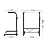 Artiss Laptop Desk Table Adjustable 60CM Black - Front View