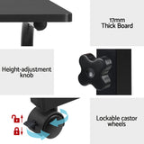 Artiss Laptop Desk Table Adjustable 60CM Black - Rear View