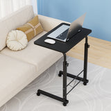 Artiss Laptop Desk Table Adjustable 60CM Black - Low Angle