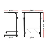 Artiss Laptop Desk Table Adjustable 60CM Black - Front View