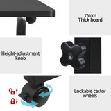 Artiss Laptop Desk Table Adjustable 60CM Black - Rear View