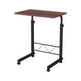 Artiss Laptop Desk Table Adjustable 60CM Dark Wood - Side View