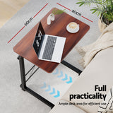 Artiss Laptop Desk Table Adjustable 60CM Dark Wood - 45-Degree Angle