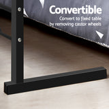 Artiss Laptop Desk Table Adjustable 60CM Dark Wood - Close-Up Angle