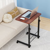 Artiss Laptop Desk Table Adjustable 60CM Dark Wood - Low Angle