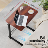 Artiss Laptop Desk Table Adjustable 60CM Dark Wood - 45-Degree Angle