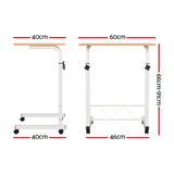 Artiss Laptop Desk Table Adjustable 60CM Light Wood - Front View