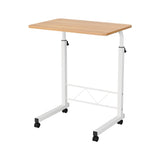 Artiss Laptop Desk Table Adjustable 60CM Light Wood - Side View
